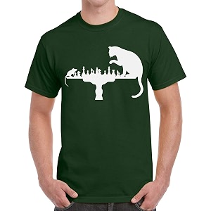 Caseria Mens Cotton Printed T-Shirt -Cat Rat