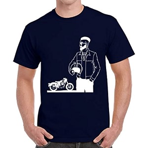 Caseria Mens Cotton Printed T-Shirt -Bike Man