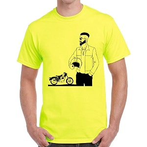 Caseria Mens Cotton Printed T-Shirt -Bike Man