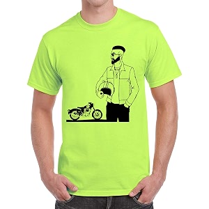 Caseria Mens Cotton Printed T-Shirt -Bike Man