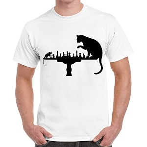 Caseria Mens Cotton Printed T-Shirt -Cat Rat