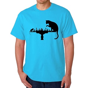 Caseria Mens Cotton Printed T-Shirt -Cat Rat