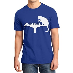 Caseria Mens Cotton Printed T-Shirt -Cat Rat