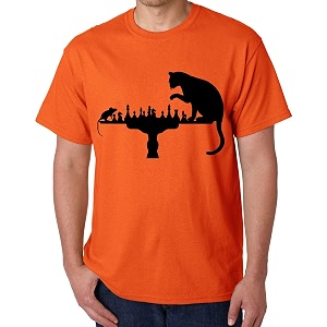 Caseria Mens Cotton Printed T-Shirt -Cat Rat