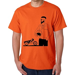 Caseria Mens Cotton Printed T-Shirt -Bike Man