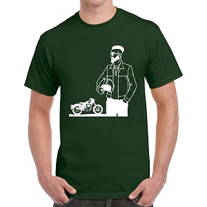 Caseria Mens Cotton Printed T-Shirt -Bike Man