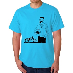 Caseria Mens Cotton Printed T-Shirt -Bike Man