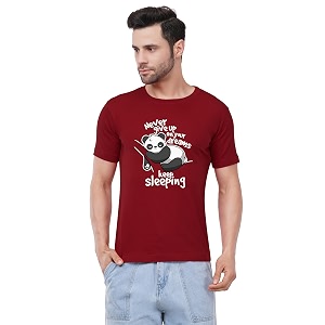 Caseria Mens Cotton Printed T-Shirt -Dreams Keep