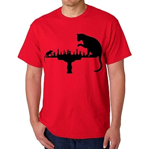 Caseria Mens Cotton Printed T-Shirt -Cat Rat