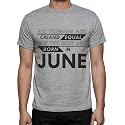 Caseria Men's Cotton Printed T-Shirt -Best Born in June Pattern | 100% Cotton | Half Sleeves | Regular Fit | Printed | Round Neck | Graphic T Shirt