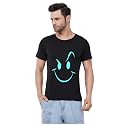Caseria Men39s Cotton Printed T-Shirt -Smiley Stroke