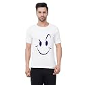 Caseria Men39s Cotton Printed T-Shirt -Smiley Stroke
