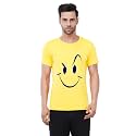 Caseria Men39s Cotton Printed T-Shirt -Smiley Stroke