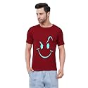 Caseria Men39s Cotton Printed T-Shirt -Smiley Stroke