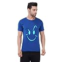 Caseria Men39s Cotton Printed T-Shirt -Smiley Stroke