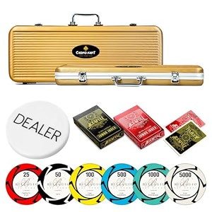 casino kart 500 piece bellagio poker chips set 40mm 14g clay chips with aluminium carry case and foam inserts portable durable casino game set for card games party night and tournament play