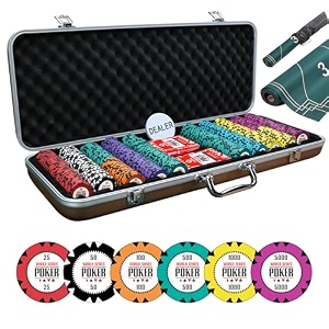 casino kart wsop style 300 pcs poker chips set 40mm 14g heavy clay composite chips game set with aluminium carry case amp foam inserts portable poker set for card games parties amp tournaments
