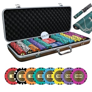 casino kart 500 pcs gold bullion poker chips set 40mm 14g heavy clay composite chips casino style chips with aluminium carry case amp foam inserts professional poker set for card games amp parties
