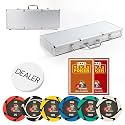 CASINO KART 300 &amp; 500 Piece Poker Chip Set | 40mm 14g Clay Chips | Aluminium Carry Case with Foam Inserts | Professional Poker Set, Teen Patti, Blackjack &amp; Card Game Parties