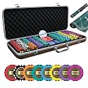 CASINO KART 500 PCS Gold Bullion Poker Chips Set 40mm 14g Heavy Clay Composite Chips Casino Style Chips with Aluminium Carry Case &amp; Foam Inserts Professional Poker Set for Card Games &amp; Parties