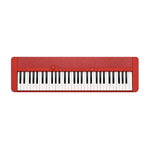 casio casiotone ct-s1  61-key touch-sensitive retro keyboard  sleek portable design for beginners to pros  stereo grand piano  60 aix tones  usb-midi connectivity  red
