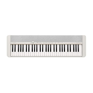 casio casiotone ct-s1 61-key touch-sensitive retro keyboard  sleek portable design for beginners to pros  stereo grand piano  60 aix tones  usb-midi connectivity  white