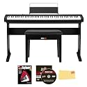 Casio CDP-S160 88-Key Compact Digital Piano - Black Bundle with CS-46 Stand, Furniture Bench, Instructional Book, Online Lessons, Instructional DVD, and Austin Bazaar Polishing Cloth