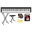 Casio CDP-S160 88-Key Compact Digital Piano - Black Bundle with Adjustable Stand, Bench, Instructional Book, Online Lessons, Instructional DVD, and Austin Bazaar Polishing Cloth