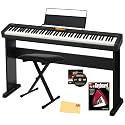 Casio CDP-S360 88-Key Compact Digital Piano - Black Bundle with CS-46 Stand, Adjustable Bench, Instructional Book, Online Lessons, Instructional DVD, and Austin Bazaar Polishing Cloth
