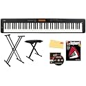 Casio CDP-S360 88-Key Compact Digital Piano - Black Bundle with Adjustable Stand, Bench, Instructional Book, Online Lessons, Instructional DVD, and Austin Bazaar Polishing Cloth
