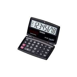 casio sx-100-w portable calculator with foldable design