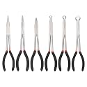 CASOMAN 6PCS 11" Extra Long Pliers Set, Include Extra Long Needle Nose Pliers Set (1"Long Nose Plier, 90°&amp;45° Bent Nose Pliers) &amp; Non-slip Hose Gripper Plier Set(5/16", 1/2", 3/4" Dia)
