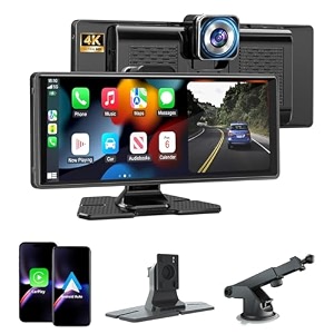 cason 4k dash camera for car with carplayandroid system touch screen 10-inch front dash cam for car with gps with voice controlbluetooth for all vehicles