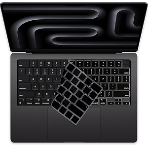 keyboard cover for 2025-2021 macbook pro 14 16 inch m4 m3 m2 m1 promax macbook air 1534 13634 m4 m3 m2 chip a3241 a3114 a2941 a3240 a3113 a2681 keyboard protector black