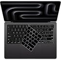 Keyboard Cover for 2025-2021 MacBook Pro 14 16 inch M4 M3 M2 M1 Pro/Max, MacBook Air 15" 13.6" M4 M3 M2 Chip A3241 A3114 A2941 A3240 A3113 A2681 Keyboard Protector, Black