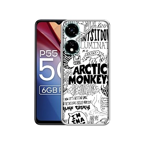 arctic monkeys pattern design printed silicon soft tpu back case cover for itel p55 5g multicolor