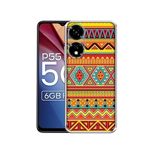 artistic rangoli design printed silicon soft tpu back case cover for itel p55 5g multicolor