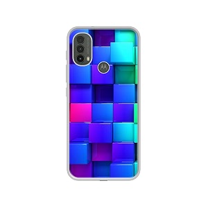 blocks rainbow 3d graphics design printed silicon soft tpu back case cover for motorola moto e30 4g  e40 4g