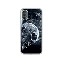 Skull Smoke Blue Scary Death Design Printed Silicon Soft TPU Back Case Cover for Motorola Moto E30 4G / E40 4G