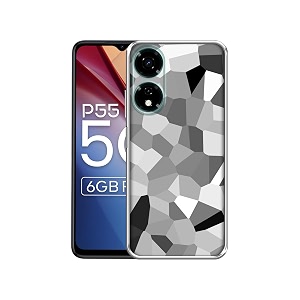 black amp white mathematical shape design printed silicon soft tpu back case cover for itel p55 5g