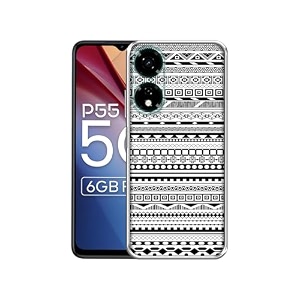 black amp white patterns design printed silicon soft tpu back case cover for itel p55 5g