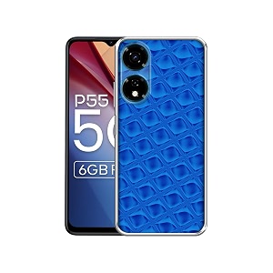 blue diamond printed silicon soft tpu back case cover for itel p55 5g