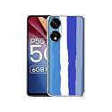 Blue Stripes Rainbow Printed Silicon Soft TPU Back Case Cover for Itel P55 5G