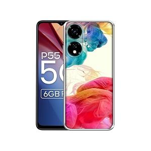 colored smoke design printed silicon soft tpu back case cover for itel p55 5g