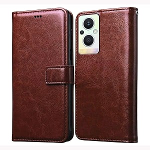 flip cover back case for realme narzo 50 5g  oppo k10 5g  premium leather finish  inbuilt pockets amp stand  flip cover back case for realme narzo 50 5g  oppo k10 5g  a77 5ga57 5g brown