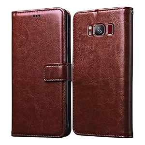flip cover back case for samsung galaxy s8 4g  premium leather finish  inbuilt pockets amp stand  flip cover back case for samsung galaxy s8 4g brown