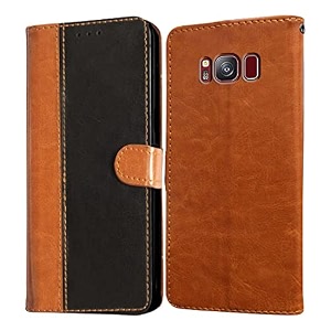 flip cover back case for samsung galaxy s8 4g  premium leather finish  inbuilt pockets amp stand  flip cover back case for samsung galaxy s8 4g camelblack