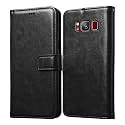 Flip Cover Back Case for Samsung Galaxy S8 4G | Premium Leather Finish | Inbuilt Pockets &amp; Stand | Flip Cover Back Case for Samsung Galaxy S8 4G (Black)