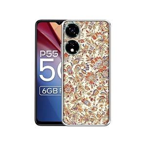 floral design printed silicon soft tpu back case cover for itel p55 5g multicolour