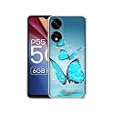 Flying Butterflies Design Printed Silicon Soft TPU Back Case Cover for Itel P55 5G, Multicolour